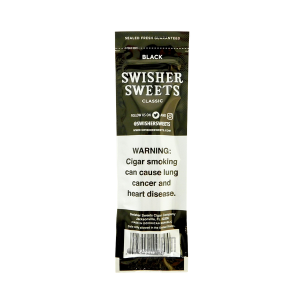 Swisher Sweets Cigarillos Black Foilpack Back