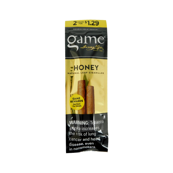 Game Cigarillos Gold 2 for $0.99 foilpack front