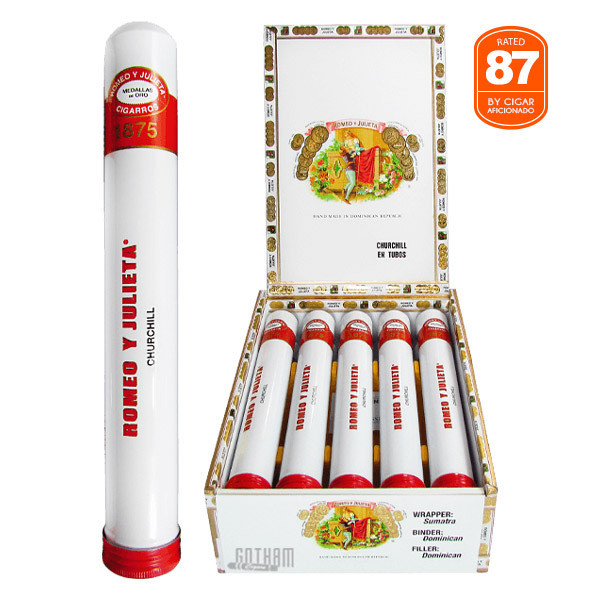 Romeo Y Julieta 1875 Churchill En Tubo Open Box and Tube