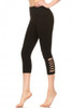 Laser Cut Capri Legging in Black