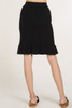 Black Ribbed Knit Skirt with Ruffled Hem by POL