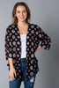 Black Multi Print Open Front Cardigan