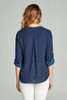 Navy with White Polka Dots Rolled Sleeve Top