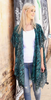 Teal Snake and Leopard Print Kimono