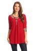 Red Tunic Top with Leopard Trim and Cuffs PLUS