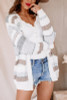 Open Front Sweater Cardigan Multi Stripe