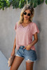 Pink Dot V-Neck Drawstring Top