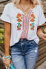 White Floral Embroidered Top