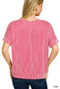 Zenana Ribbed Striped Ruby SS Top