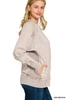 Zenana Ash Mocha French Terry Sweatshirt with Pockets