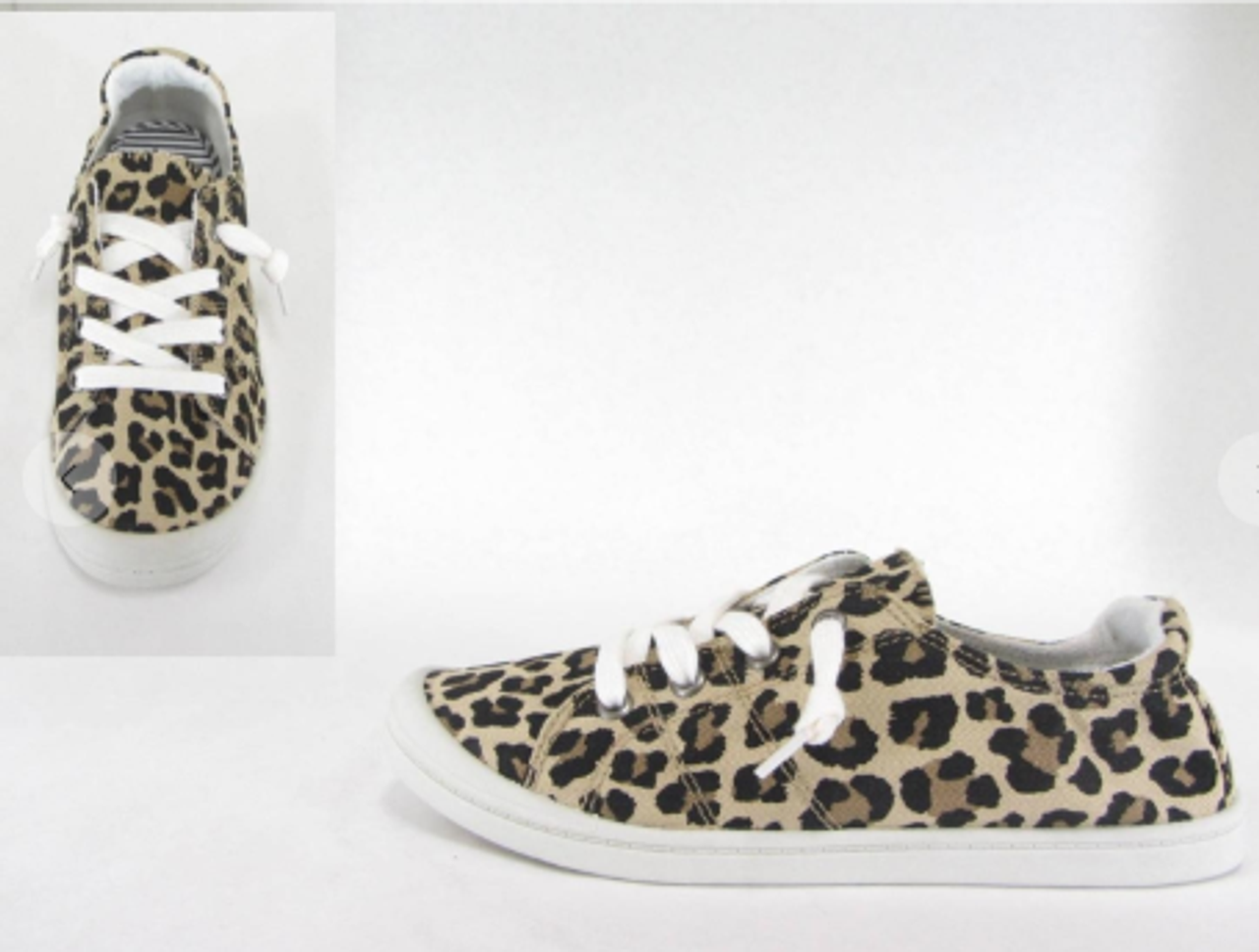 Leopard Canvas Sneaker with Laces - Paisley Pointe Boutique