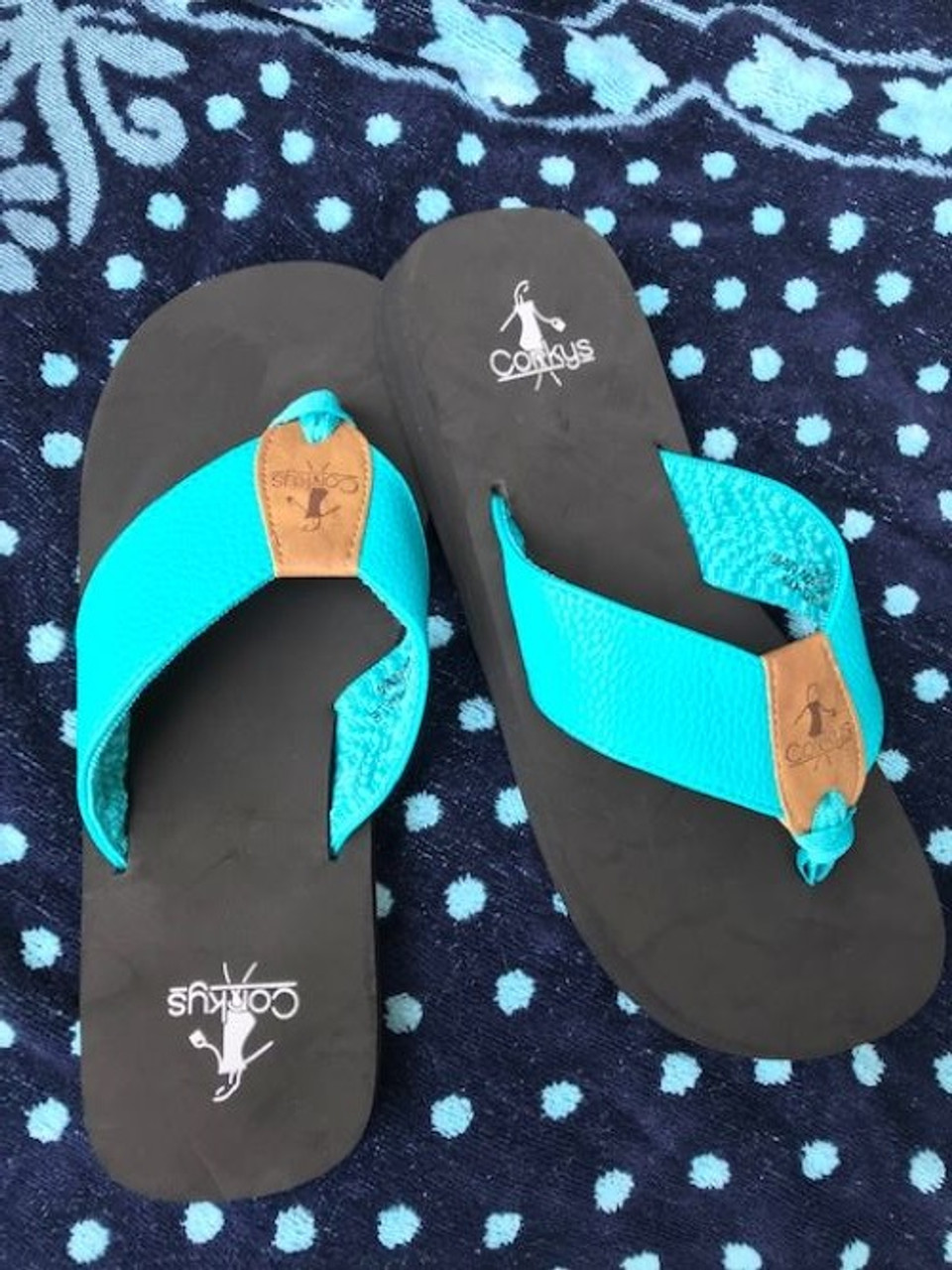 Corkys Ladybug Turquoise Flip-Flop - Paisley Pointe Boutique