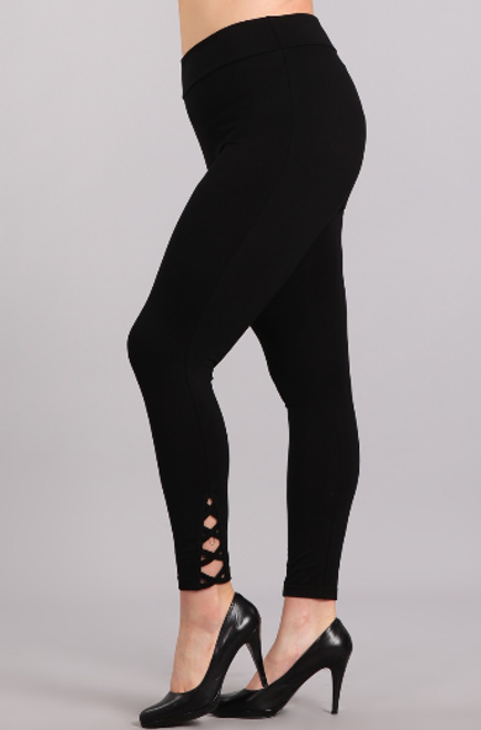 Black Laser Cutout PLUS leggings