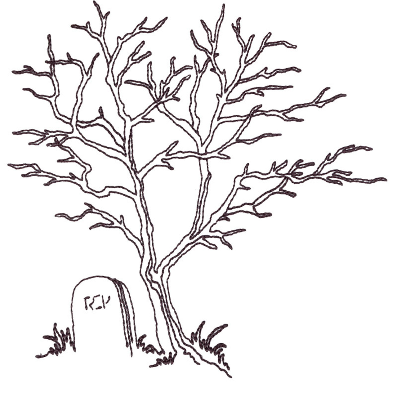 creepy dead tree drawing