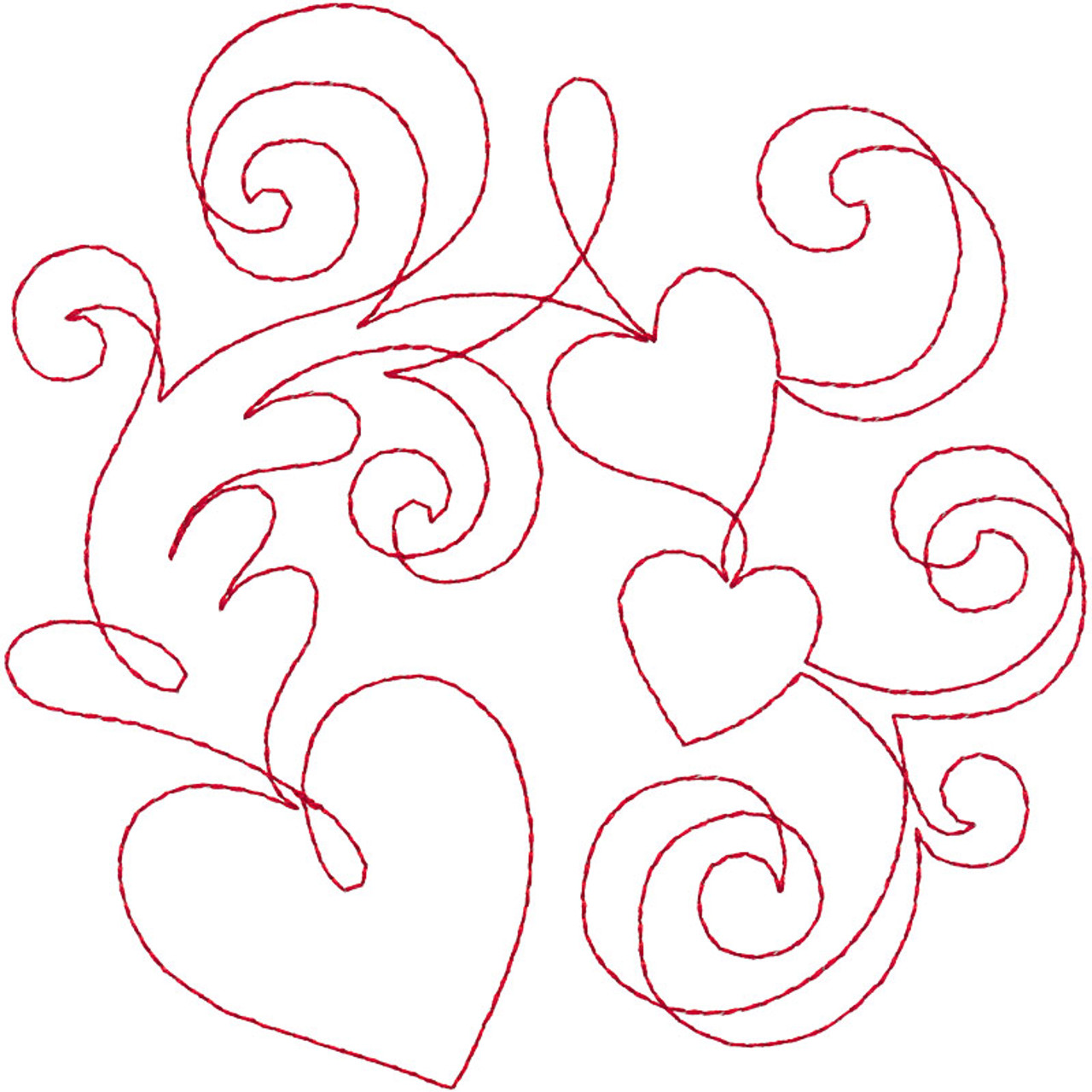 black swirl heart outline