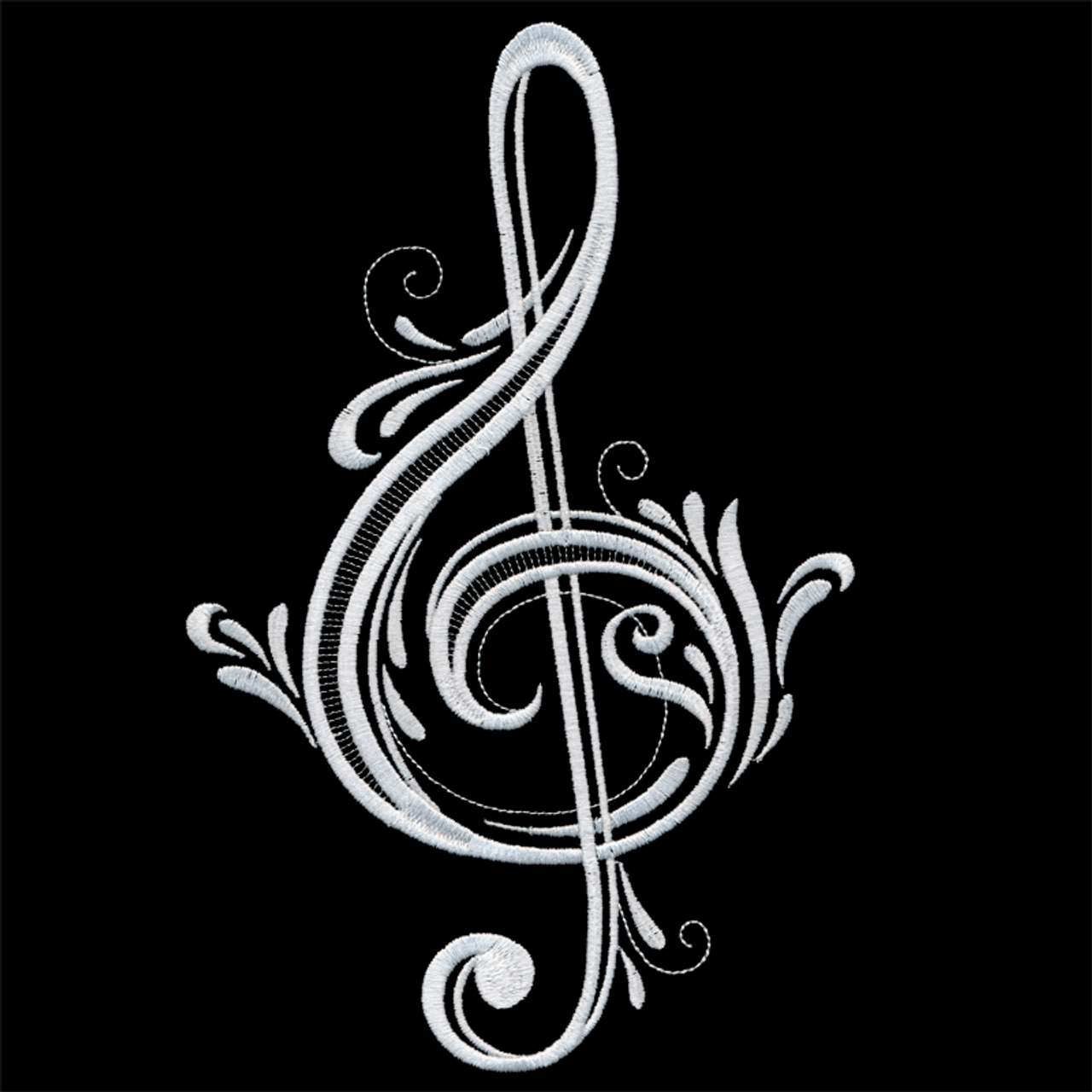 treble clef black and white