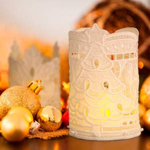 Freestanding Lace Christmas Tea Light Holders