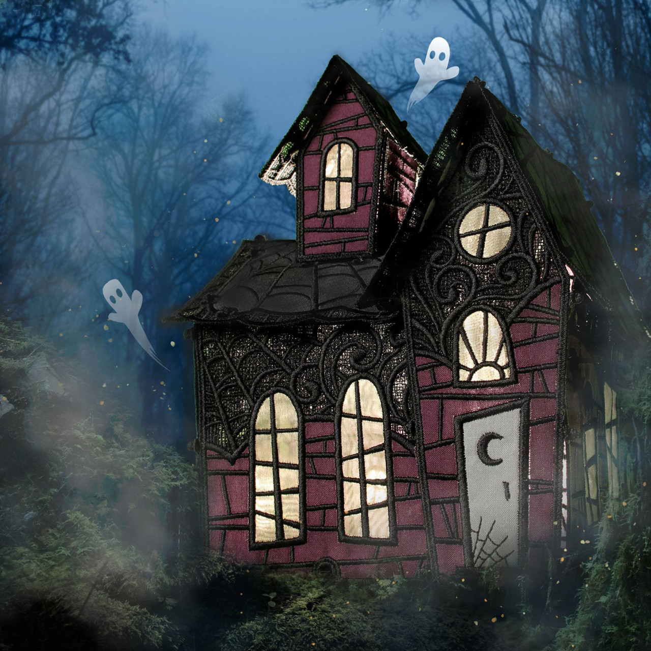 小物 HIDE & seek the spooky house shot grass Freestanding Lace Haunted House