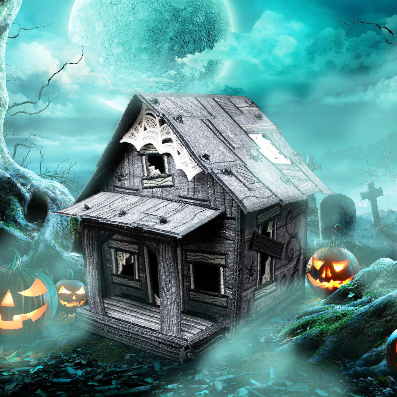 小物 HIDE & seek the spooky house shot grass Freestanding Spooky Shack