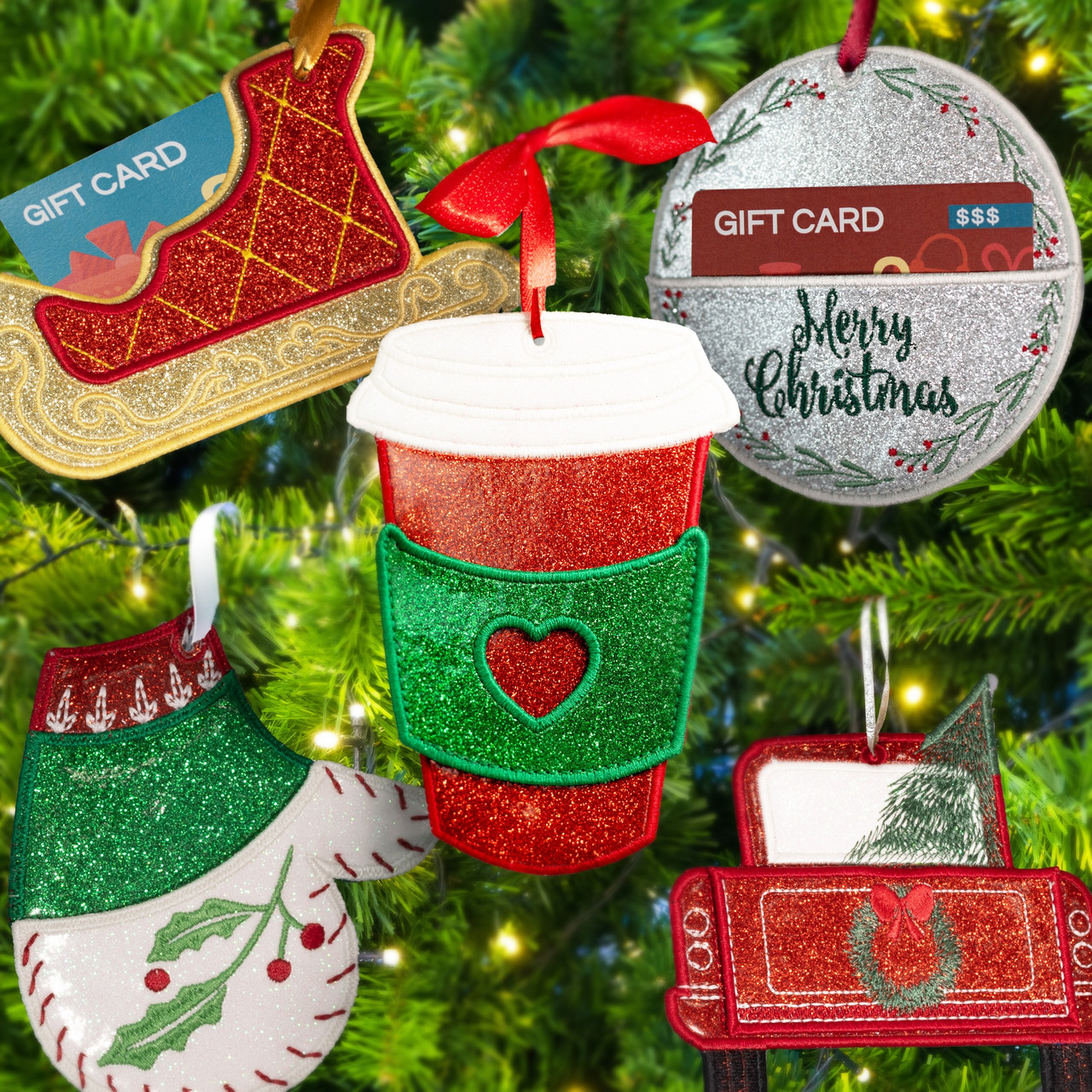 Scissortail Stitches: Ornament Gift Card Holders