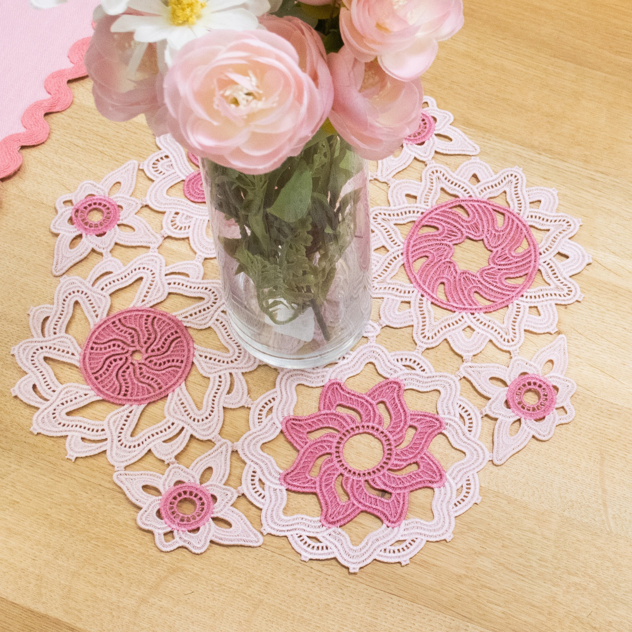 【美品】deres デレス　Fleur dual color stole Freestanding Buildable Flower Doilies