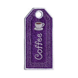 Large Freestanding Applique Coffee Tag