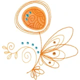 Doodle Applique Flower 1 Glitz