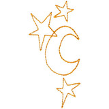 Linework Moon & Stars Charm