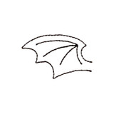 Linework Bat Wing Charm