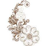 Sepia Floral Paisley 1