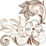 Sepia Floral Patterns Corner