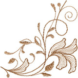 Sepia Floral Vine Corner