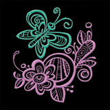 Doodle Butterfly & Flower