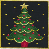 Tree with Gold Hems Tile Applique