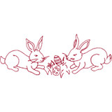 Redwork Easter Rabbits