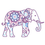 Floral Elephant Profile