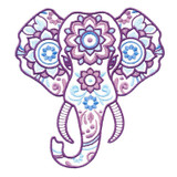 Floral Elephant Head