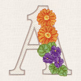 Floral Alphabet A