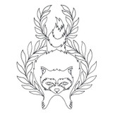 Rectangle Design - Raccoon Wreath