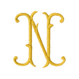 Royal Bee Monogram Side Letter N