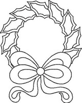 Holly Wreath Bow Triple Run