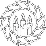 Holly Wreath Candles Triple Run