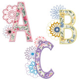 Floral Alphabet Appliques