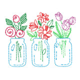 Flower Jars Tea Towel
