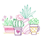 House Plants Tea Towel