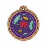 Floral Applique 1 Key Fob