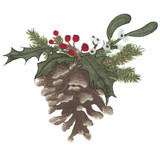Holly and Pine Cone