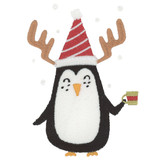 Festive Penguin with Antlers