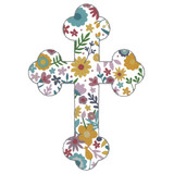 Floral Easter Cross Silhouette