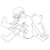 Christopher Robin and Winnie-the-Pooh Motif